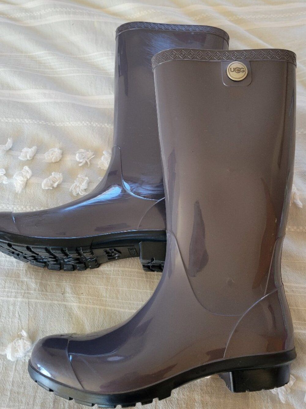 UGG Shaye Rain Boots Lavender Gray Size 7 waterproof wellies cottagecore - Picture 2 of 7